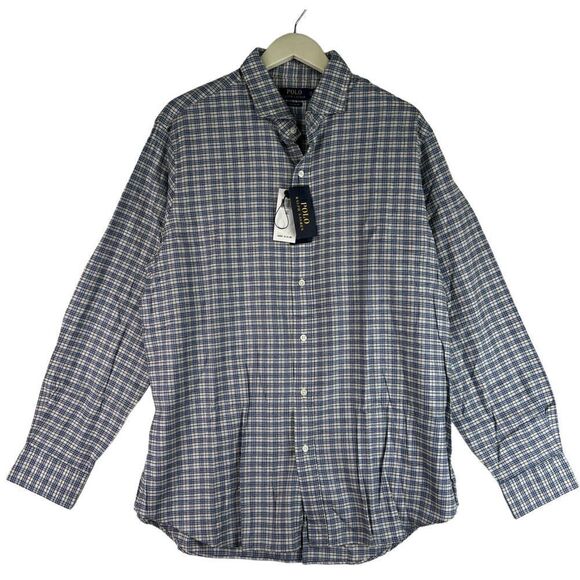 Polo Ralph Lauren Other - New Polo Ralph Lauren Men US XL Shirt Button Down Long Sleeve Casual White Gray